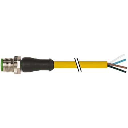 Murrelektronik M12 male 0 Degree with cable, PUR 5x0.34 gy UL/CSA+drag chain 2m 7000-12021-0140200